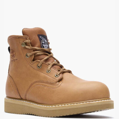 Botas de trabajo Georgia Barracuda doradas de tacón en cuña con punta de acero, , large