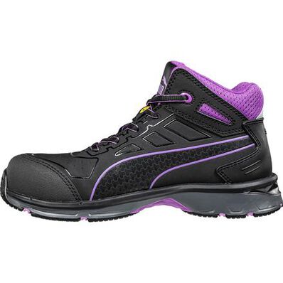 Puma Safety Motion Protect Stepper 2.0 Mid Women's Fiberglass Toe Electrical Hazard Athletic Hi-Top Work Shoe, , large