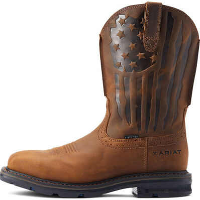 Ariat Sierra Shock Shield Patriot Men's 10-inch Steel Toe Electrical Hazard Western Work Boot, , large