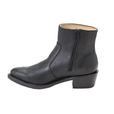 Bota vaquera con cierre lateral de cuero negro de Durango, , large