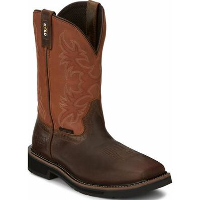 Justin Work Actuator Men's Composite Toe Static-Dissipative Western Pull-On Work Boot, , large