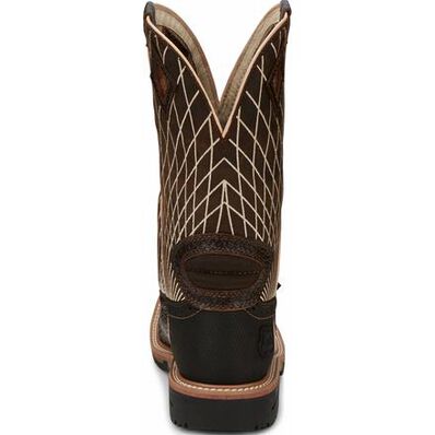 Justin Work Hybred® Derrickman Croc Print Men's Composite Toe Electrical Hazard Pull-on Western Work Boots, , large