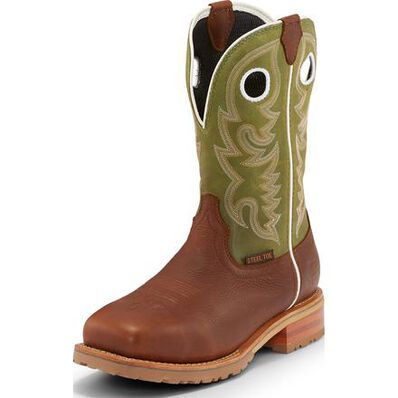 Justin Work Marshal Men's 11 inch Steel Toe Electrical Hazard Waterproof Pull-on Western Work Boot, , large