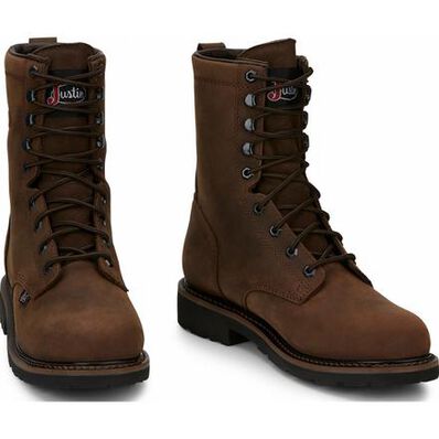 Justin Work Men's Steel Toe Waterproof Lace-Up Work Boot, , large