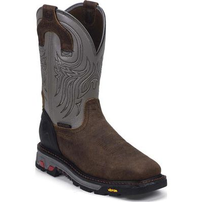 Justin Original Workboots Commander-X5 Steel Toe Internal Met Guard Waterproof Western Work Boot, , large