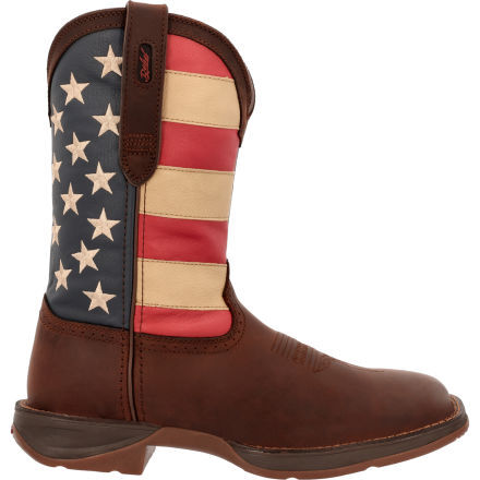 American Flag Boots Proudly show your patriotism pull on these 12 Rebel by Durango Western Flag Boots DB5554. Step into our red white and blue flag boot today