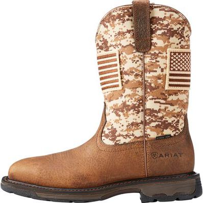 Ariat WorkHog Patriot Men's 11 inch Steel Toe Electrical Hazard Western Work Boot, , large