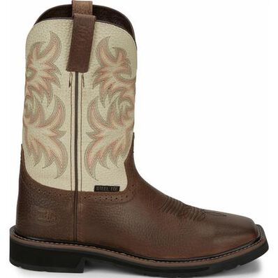 Justin Work Stampede Steel Toe Western Work Boot, , large