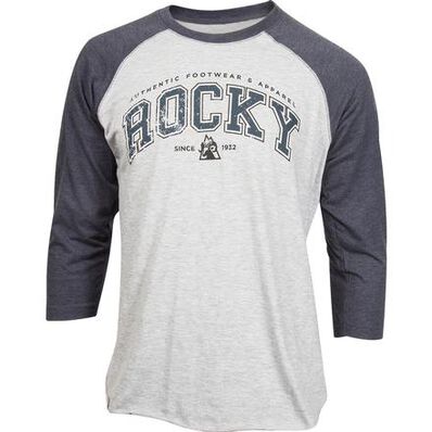 Camiseta raglán para hombre Rocky, GRIS/AZUL, large