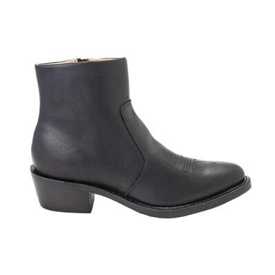 Bota vaquera con cierre lateral de cuero negro de Durango, , large