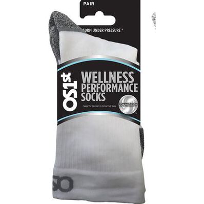 OS1st WP4 Unisex Wellness Performance White Crew Socks, , large