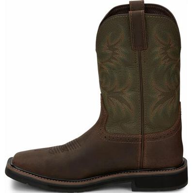 Justin Work Men's Steel Toe Electrical Hazard Pull-On Western Work Boot, , large