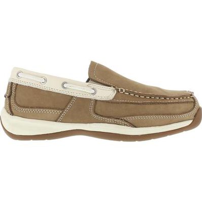 Calzado de trabajo etilo náutico sin cordones con punta de acero Rockport para mujeres, , large Calzado de trabajo etilo náutico sin cordones con punta de acero Rockport para mujeres, , large
