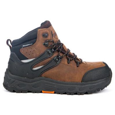 HOSS Stomp Men's 6 inch Aluminum Toe Electrical Hazard Waterproof Leather Work Hiker, , large