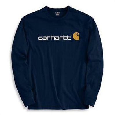 Camisa de manga larga con logotipo Carhartt azul marino, , large