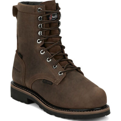 Justin Work Pulley Men's 8-inch Internal Met Composite Toe Waterproof Work Boot, , large