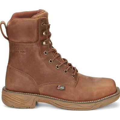 Justin Work Stampede Rush Corbett Men's 8-Inch Nano Composite Electrical Hazard Waterproof Work Boot, , large