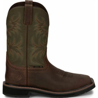 Justin Work Men's Steel Toe Electrical Hazard Pull-On Western Work Boot, , large