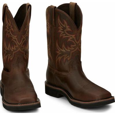 Justin Work Stampede Men's Steel Toe Waterproof Western Work Boot, , large