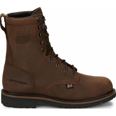 Justin Work Men's Steel Toe Waterproof Lace-Up Work Boot, , large