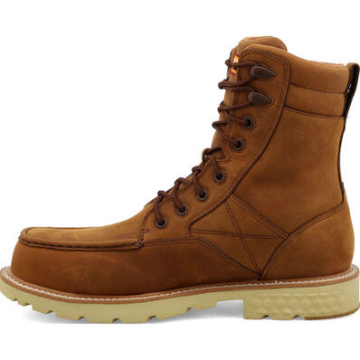 Twisted X Men's 8-Inch Moc Nano Toe Electrical Hazard Waterproof Leather Work Boot, , large