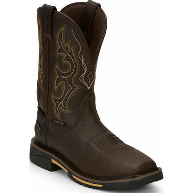 Justin Original Work Hybred Joist Rustic Barnwood Men's Composite Toe Waterproof Western Work Boot, , large