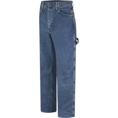 Pantalón con peto de tela vaquera prelavado resistente a las llamas Bulwark, , large