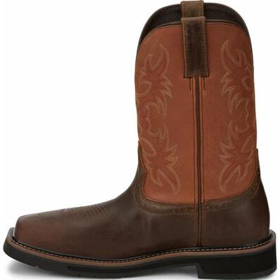 Justin Work Actuator Men's Composite Toe Static-Dissipative Western Pull-On Work Boot, , large