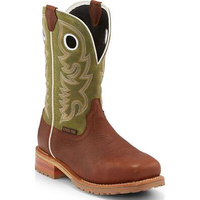 Justin Work Marshal Men's 11 inch Steel Toe Electrical Hazard Waterproof Pull-on Western Work Boot, , large