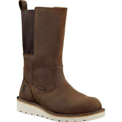 Carhartt Wedge Women's 10-inch Steel Toe Electrical Hazard Waterproof Pull-On Work Boot, , large