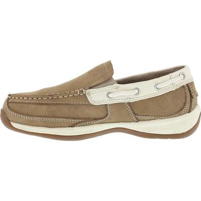 Calzado de trabajo etilo náutico sin cordones con punta de acero Rockport para mujeres, , large Calzado de trabajo etilo náutico sin cordones con punta de acero Rockport para mujeres, , large
