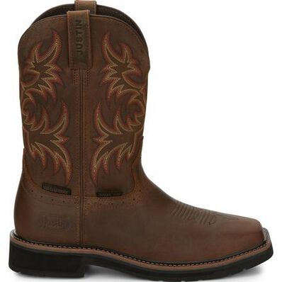Justin Work Stampede Men's Steel Toe Waterproof Western Work Boot, , large